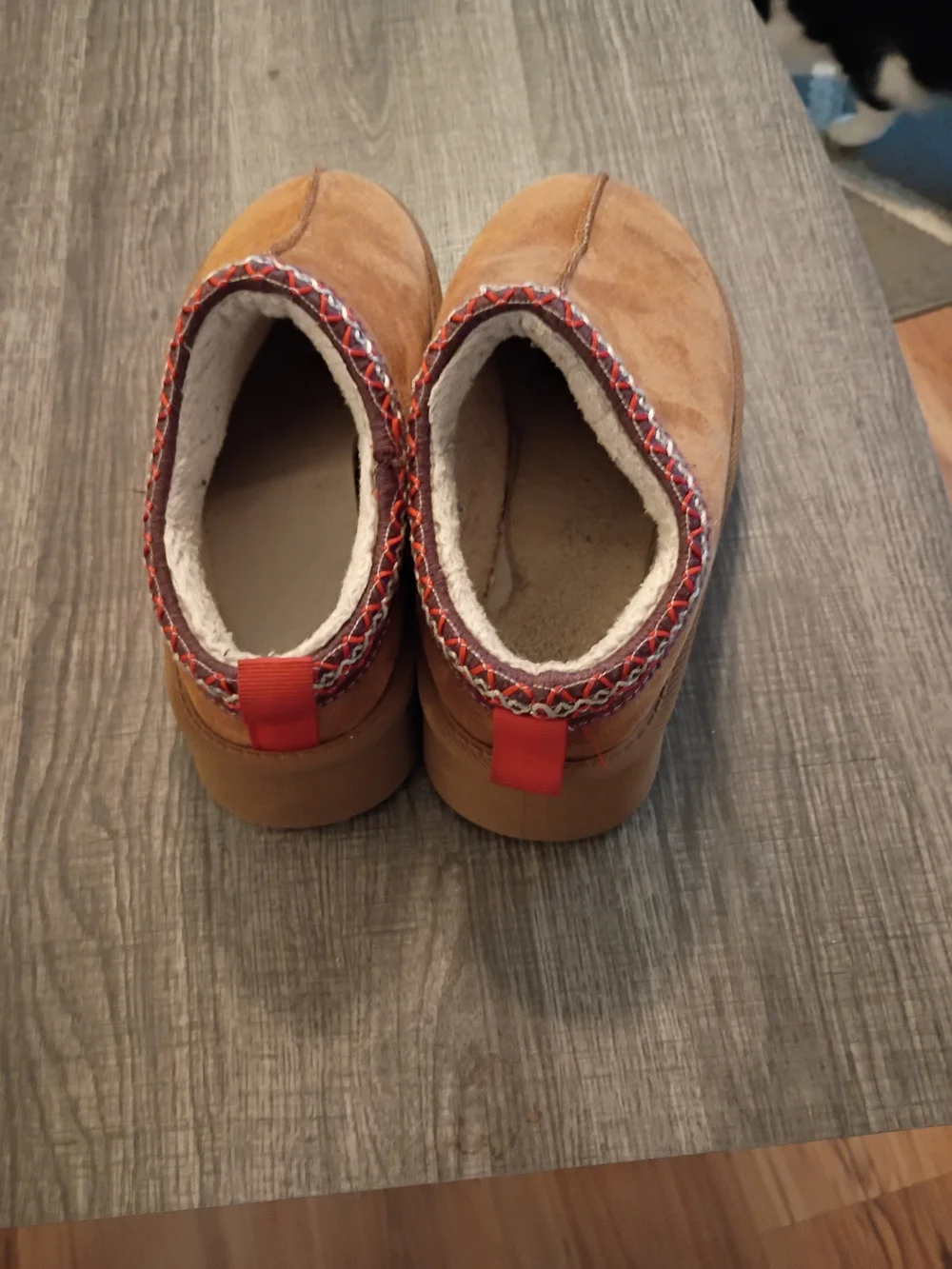 Kids Cozy Tan Suede Slip-On Slippers with Decorative Trim